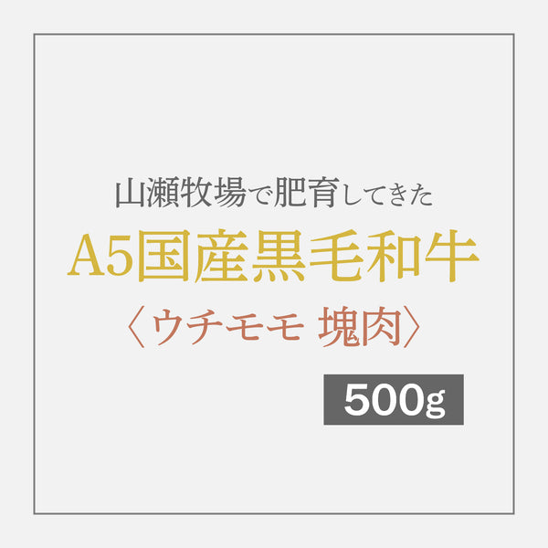 【数量限定】A5国産黒毛和牛 ローストビーフなどに 〈ウチモモ 塊肉〉 500g